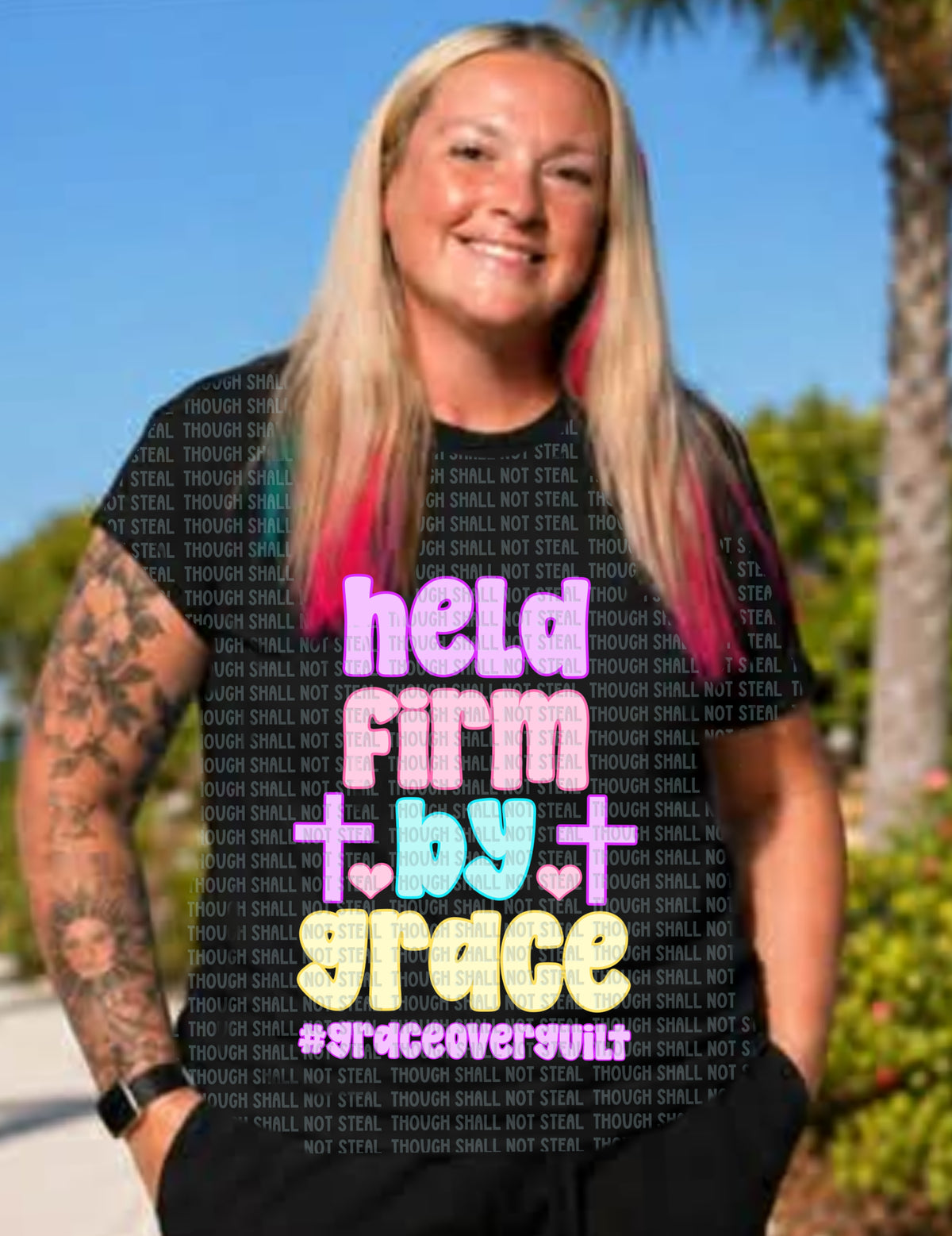 D-195 Held Firm By Grace Tee