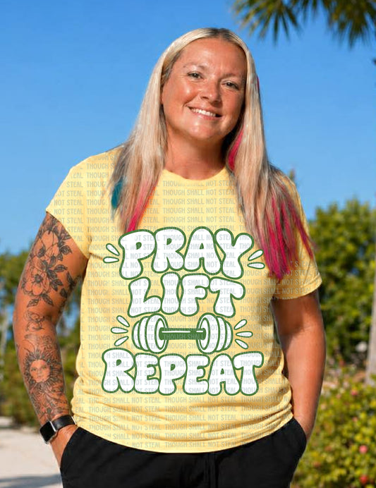 D-222 Pray Lift Repeat (Choose Color) tee