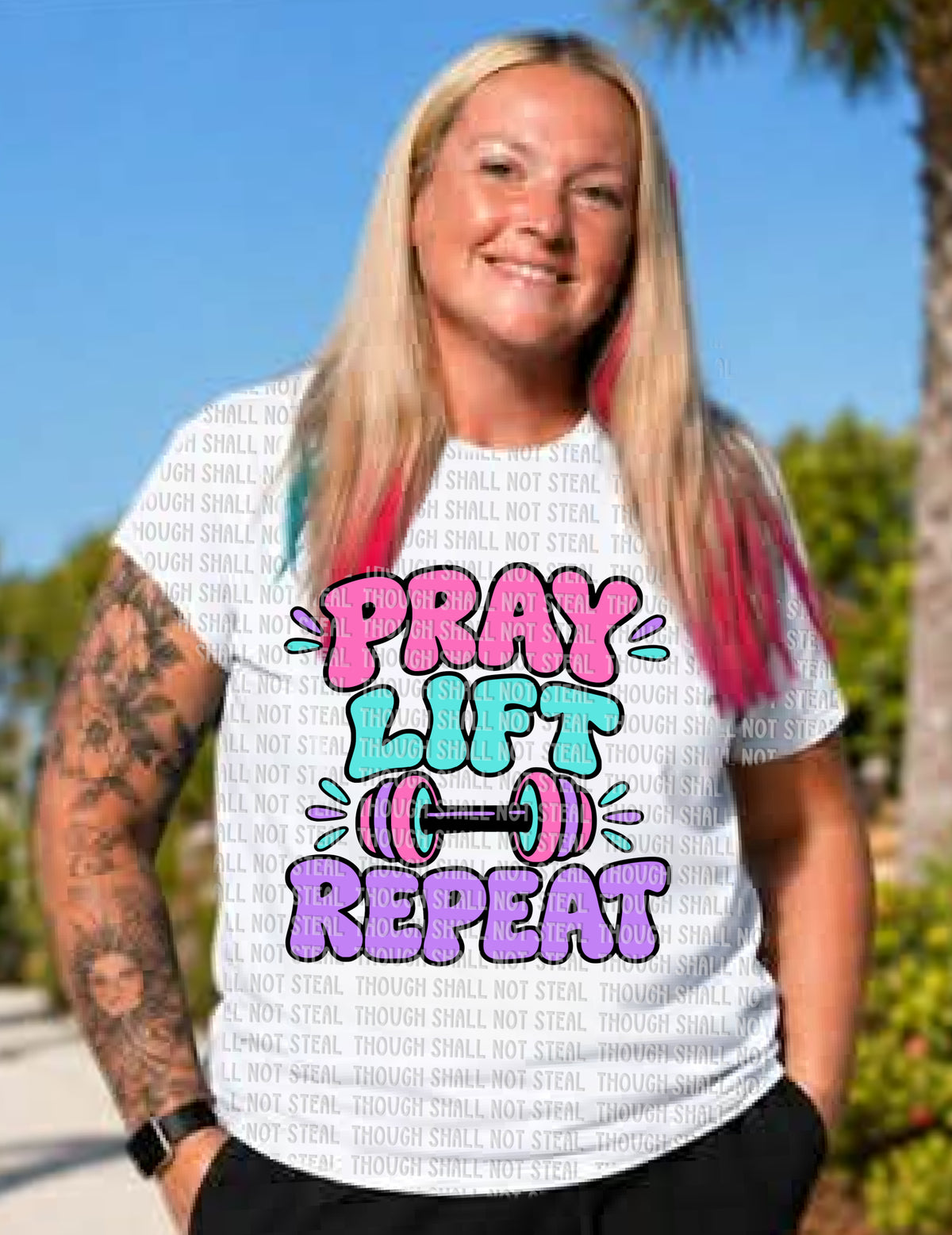 D-222 Pray Lift Repeat (Choose Color) tee