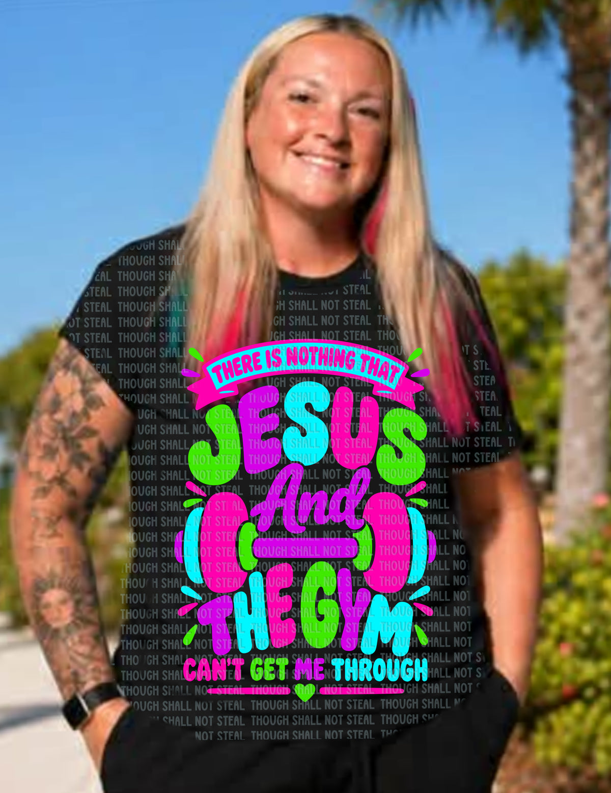 D-224 Jesus & the Gym (Choose Color) tee
