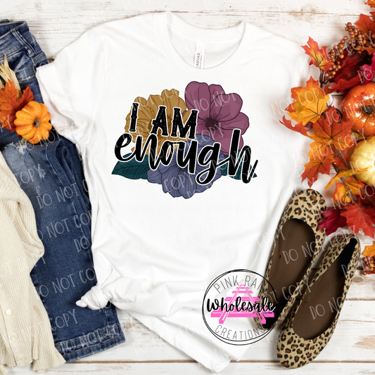 D-29 I Am Enough Floral Completed Tee