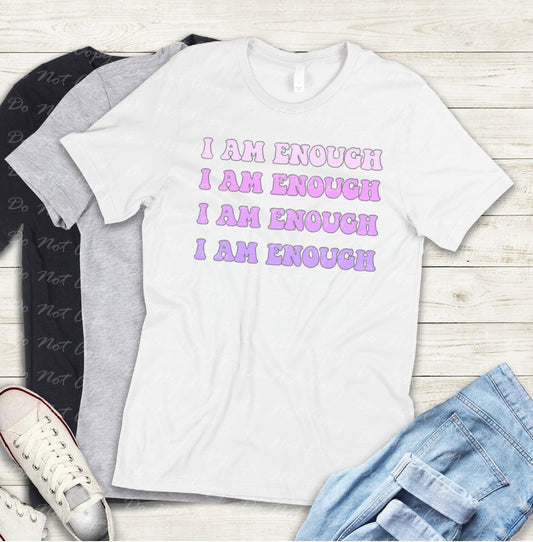 D-30 I Am Enough Retro Purple Tee
