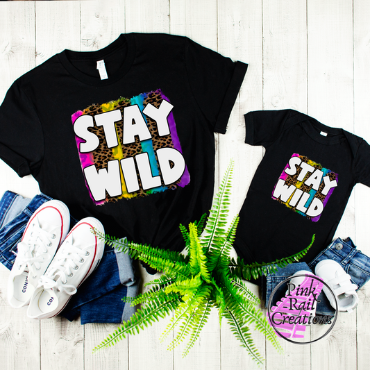 D-45 Stay Wild Rainbow Cheetah Completed Tee