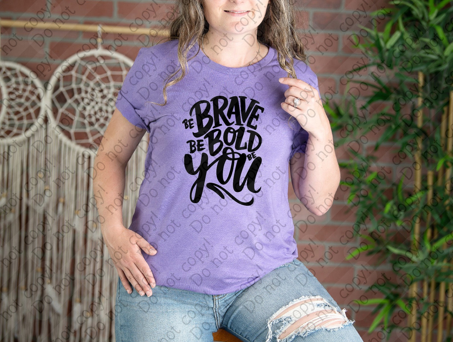 D-97 Be Brave Be Bold Be You Black Design tee