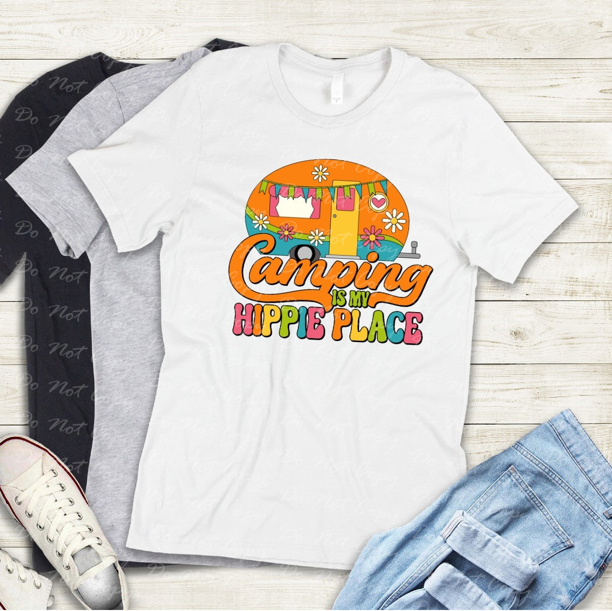 H-06 Camping Is My Hippie Place Tee