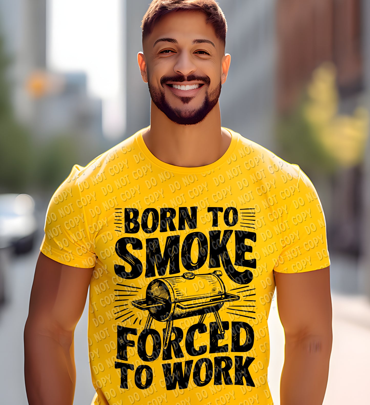 H-132 Born to Smoke Forced to Work Tee