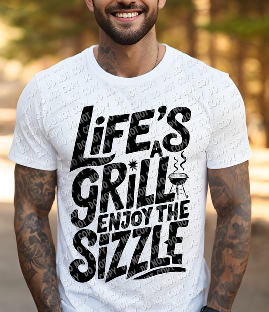 H-148 Life's a Grill enjoy the sizzle Tee