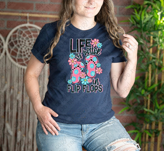 H-182 Life Is Better In Flip Flops Tee