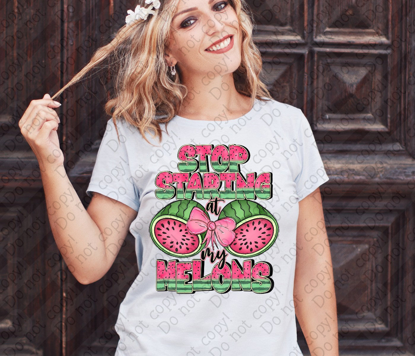 H-190 Stop Staring At My Melons Tee
