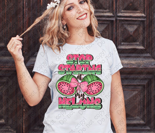 H-190 Stop Staring At My Melons Tee
