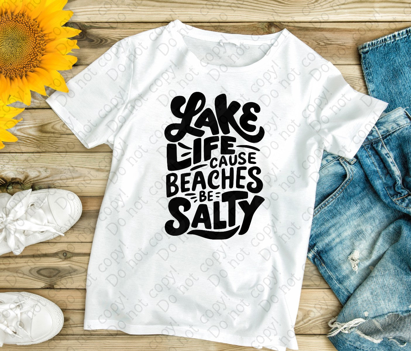 H-208 River or Lake Life - Beaches Be Salty Tee