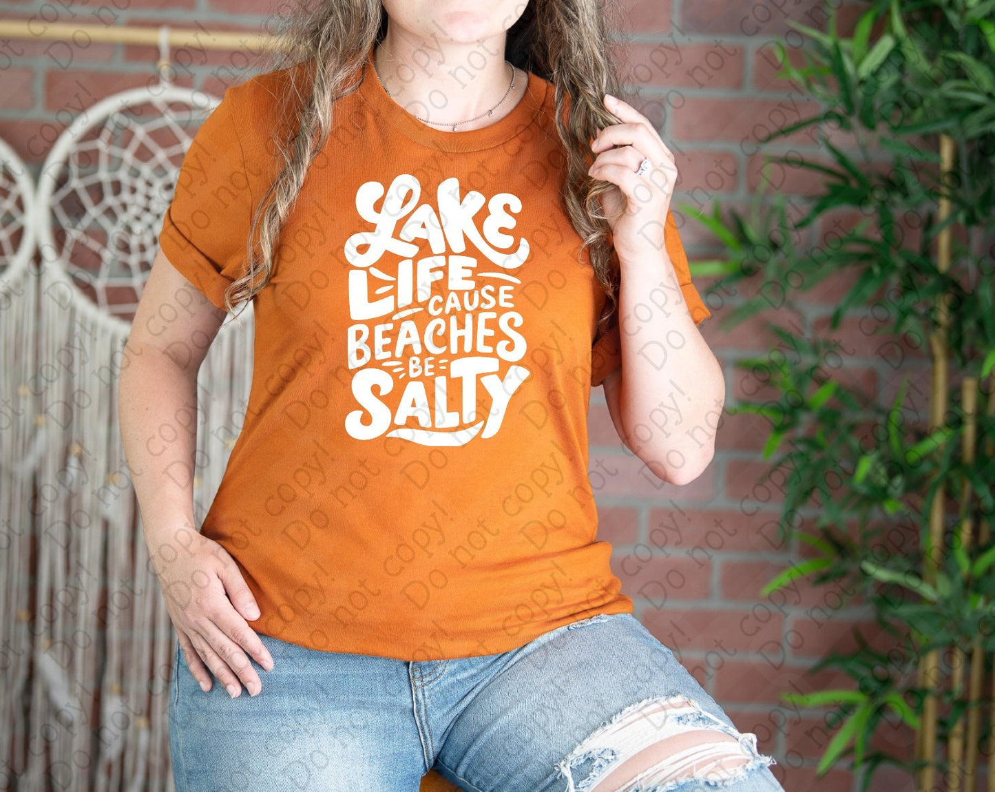 H-208 River or Lake Life - Beaches Be Salty Tee