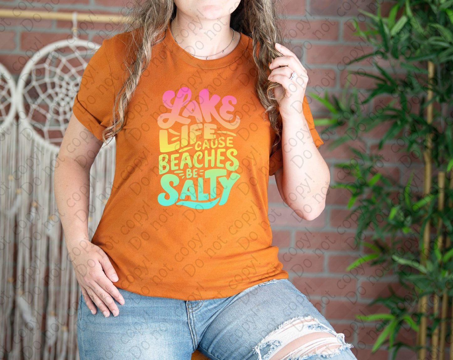 H-208 River or Lake Life - Beaches Be Salty Tee