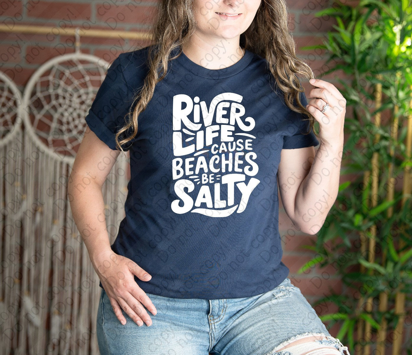 H-208 River or Lake Life - Beaches Be Salty Tee