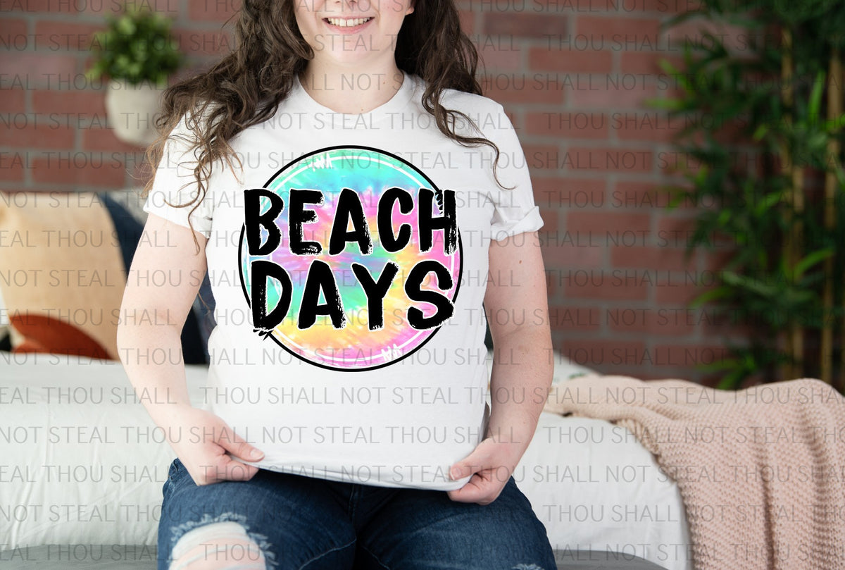 H-227 Beach Days Tie Dye tee
