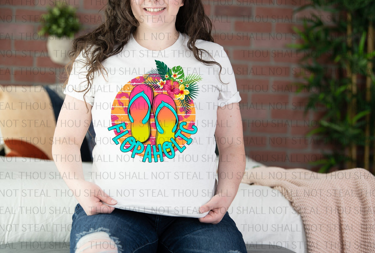H-232 Flopaholic Beach tee