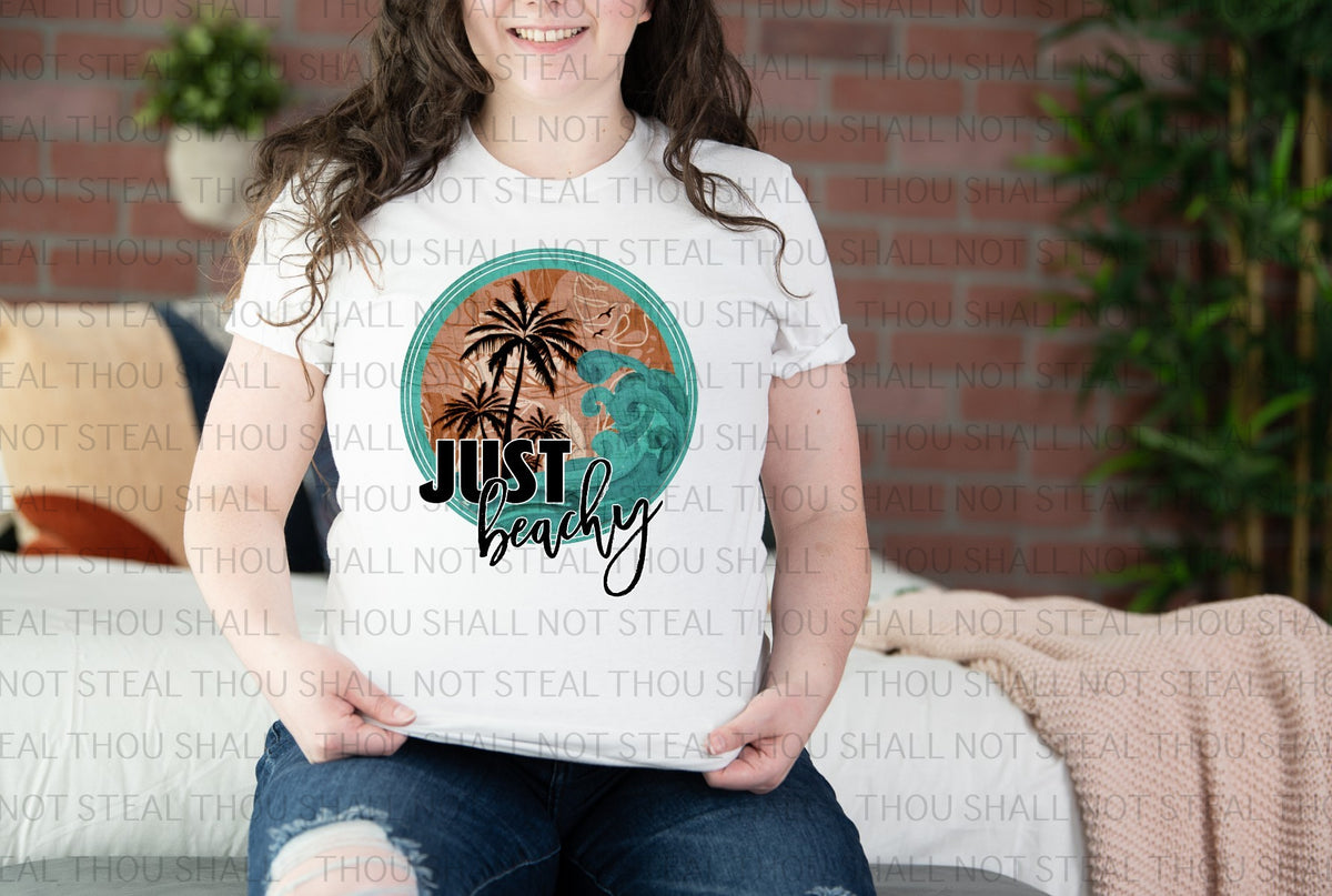 H-236 Just Beachy Palm Trees tee