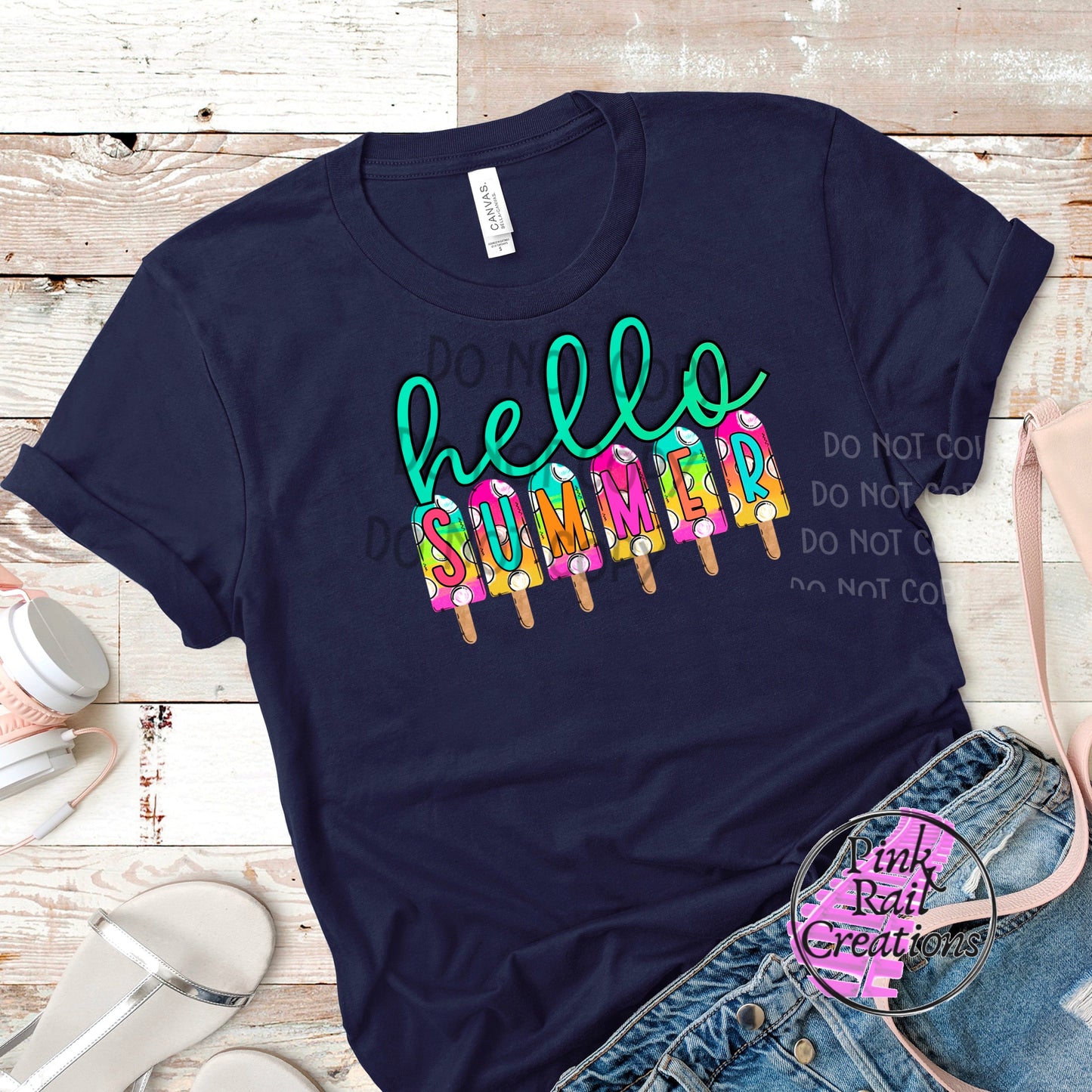 H-32 Hello Summer Popsicles Completed Tee