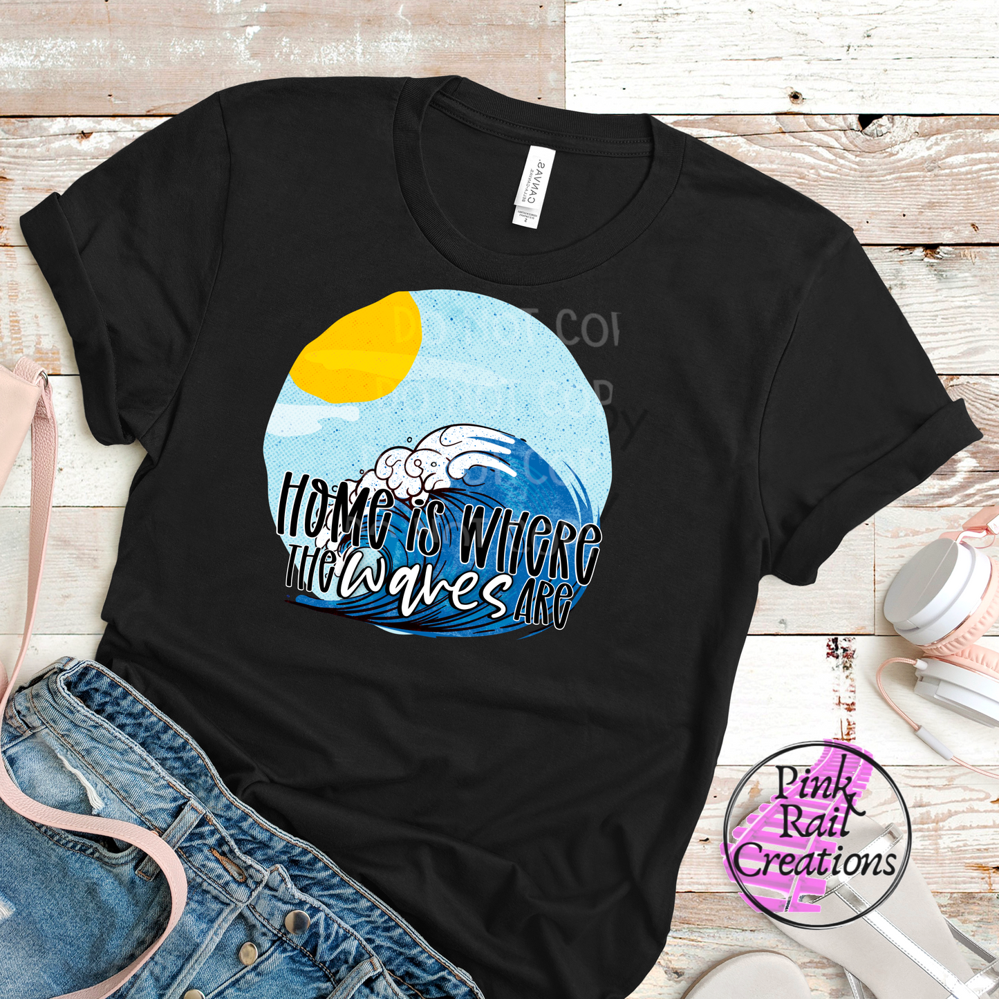 H-40 Home Is Where The Waves Are Circle Completed Tee