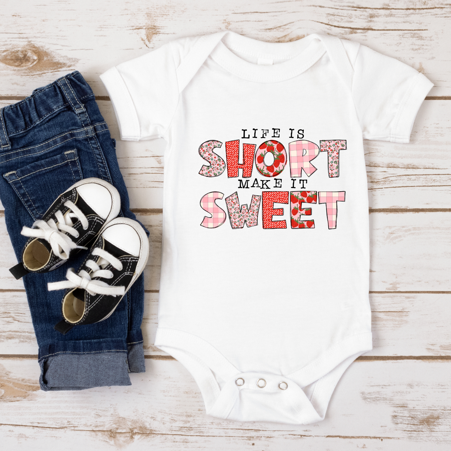 H-46 Life Is Short Make It Sweet Strawberry Picnic Tee