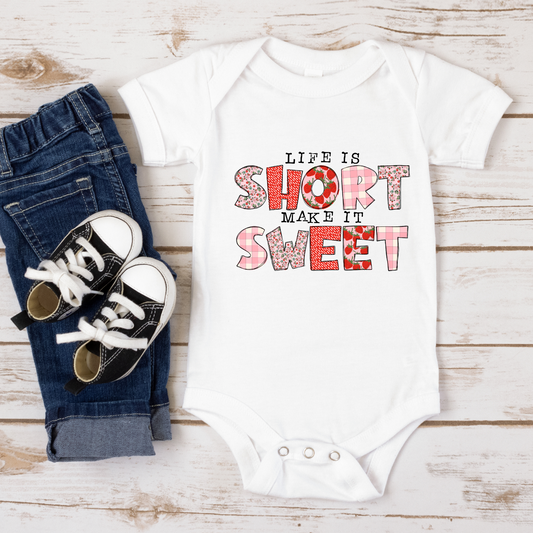 H-46 Life Is Short Make It Sweet Strawberry Picnic Tee
