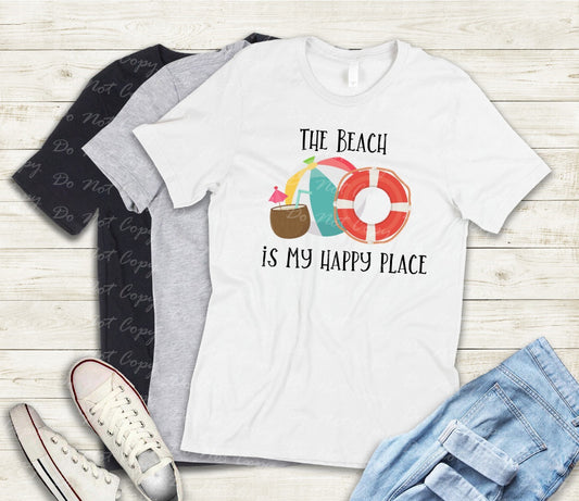 H-74 The Beach Is My Happy Place Tee