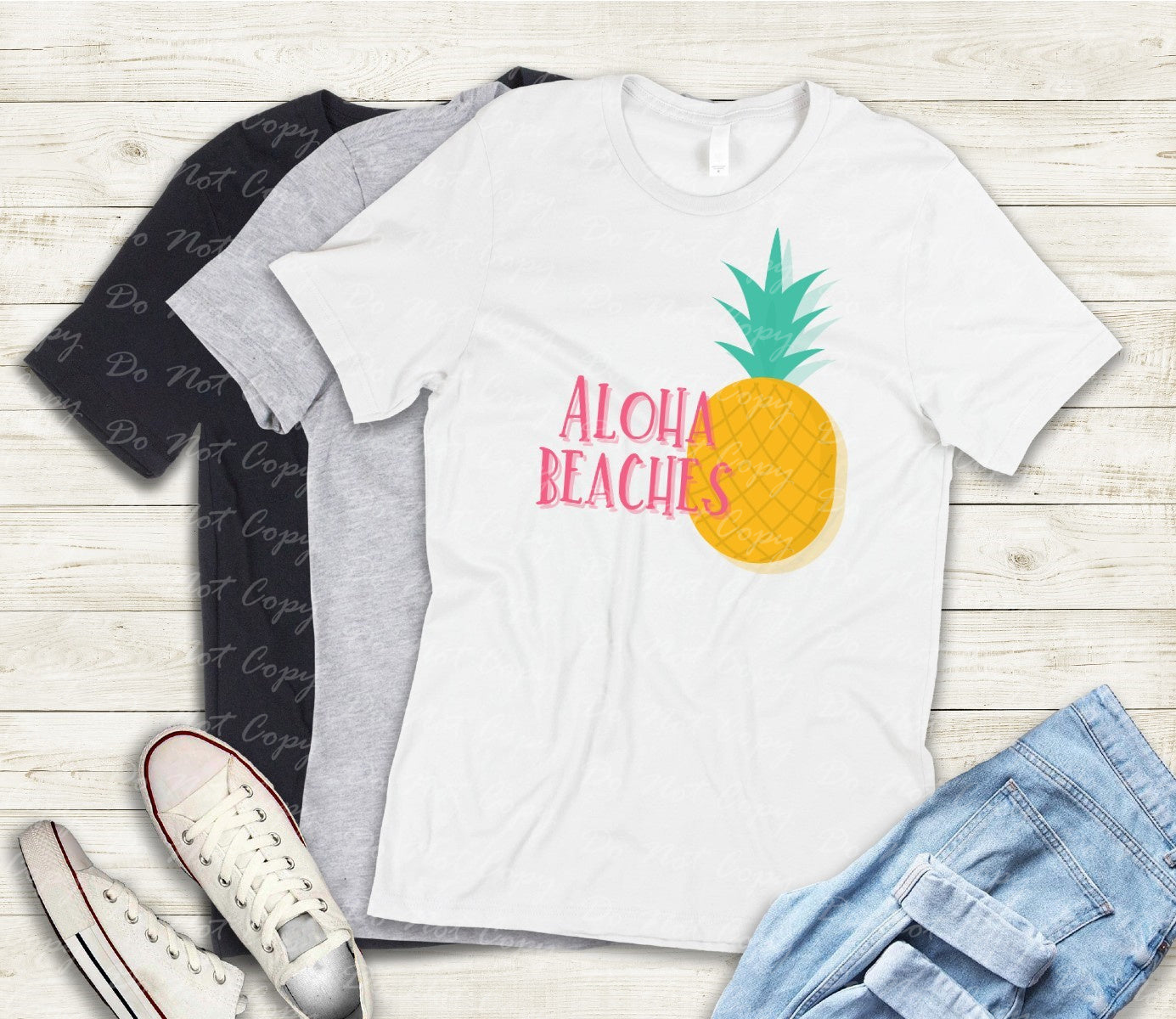 H-77 Aloha Beaches Pineapple Tee