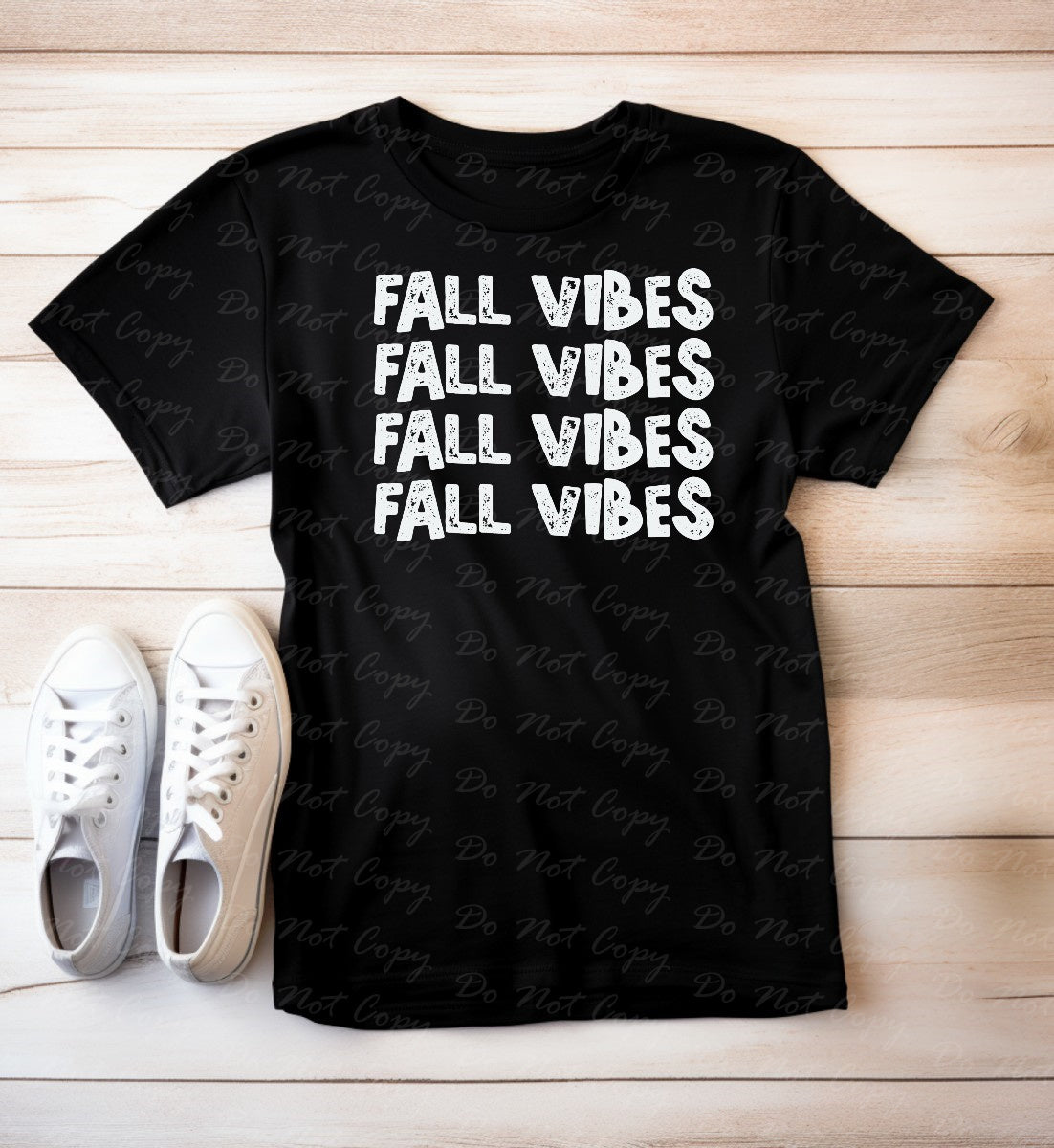 I-01 White Fall Vibes Block Letters Tee