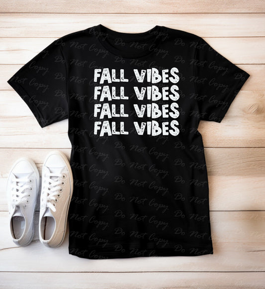 I-01 White Fall Vibes Block Letters Tee
