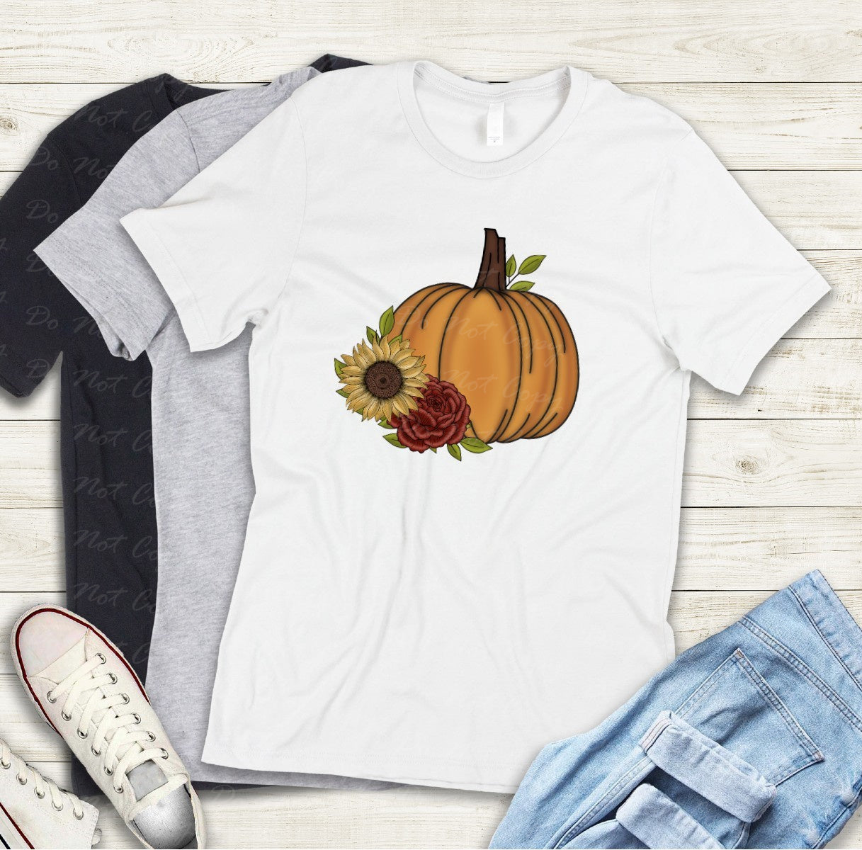 I-04 floral pumpkin Tee