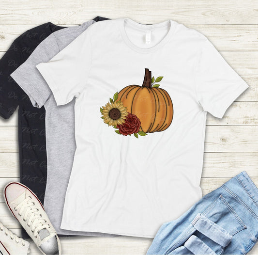 I-04 floral pumpkin Tee