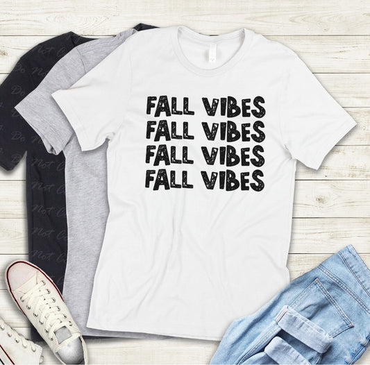 I-05 Black Fall Vibes Block Letters Tee