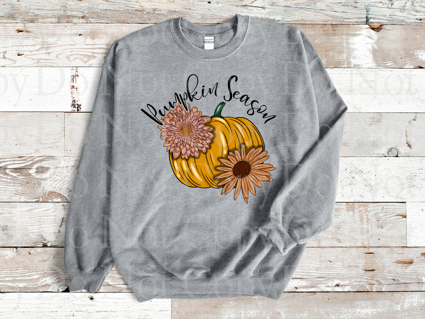 I-08 Pumpkin Season with Flowers Fall Completed Tee