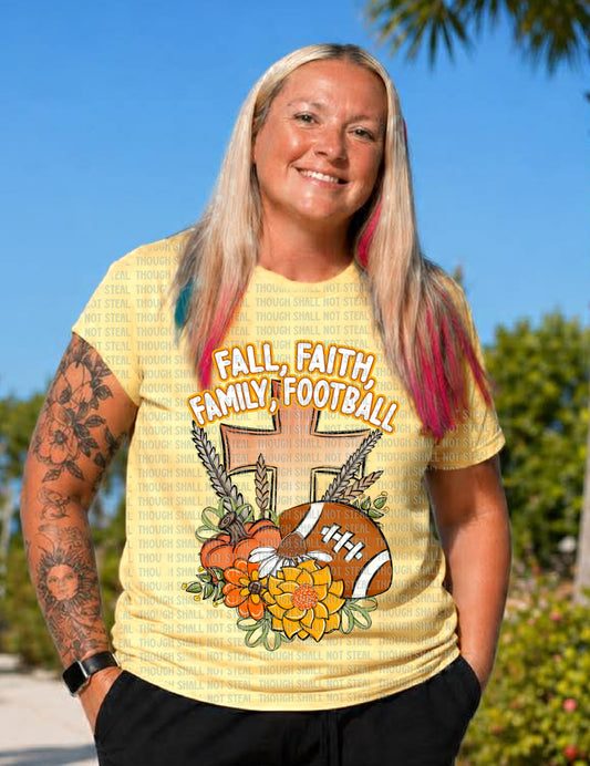 I-117 Fall, Faith, Family, Football tee