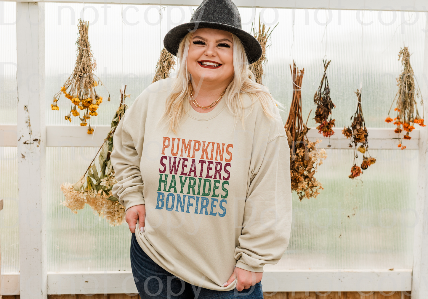 I-17 pumpkins sweaters hayrides bonfires fall Completed Tee