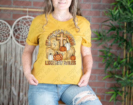 I-98 He stacks blessings like hay bales tee