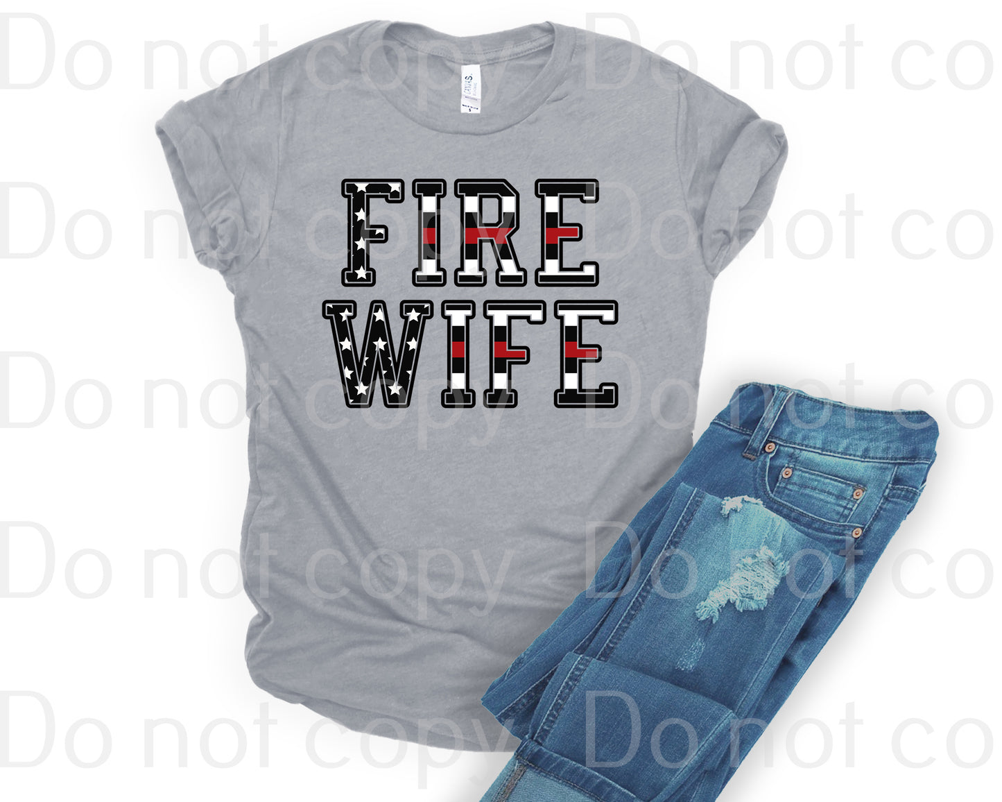 K-04 Fire Wife stars and stripes Completed Tee