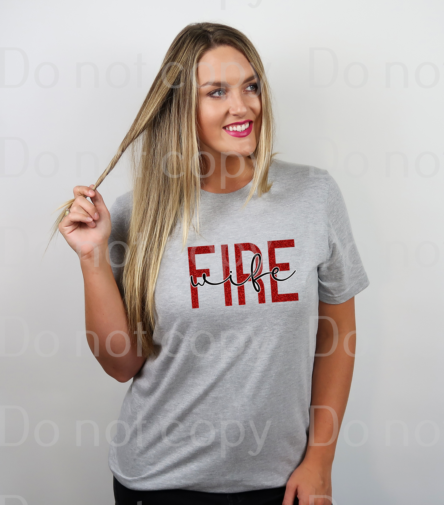 K-06 Fire wife red and black Completed Tee