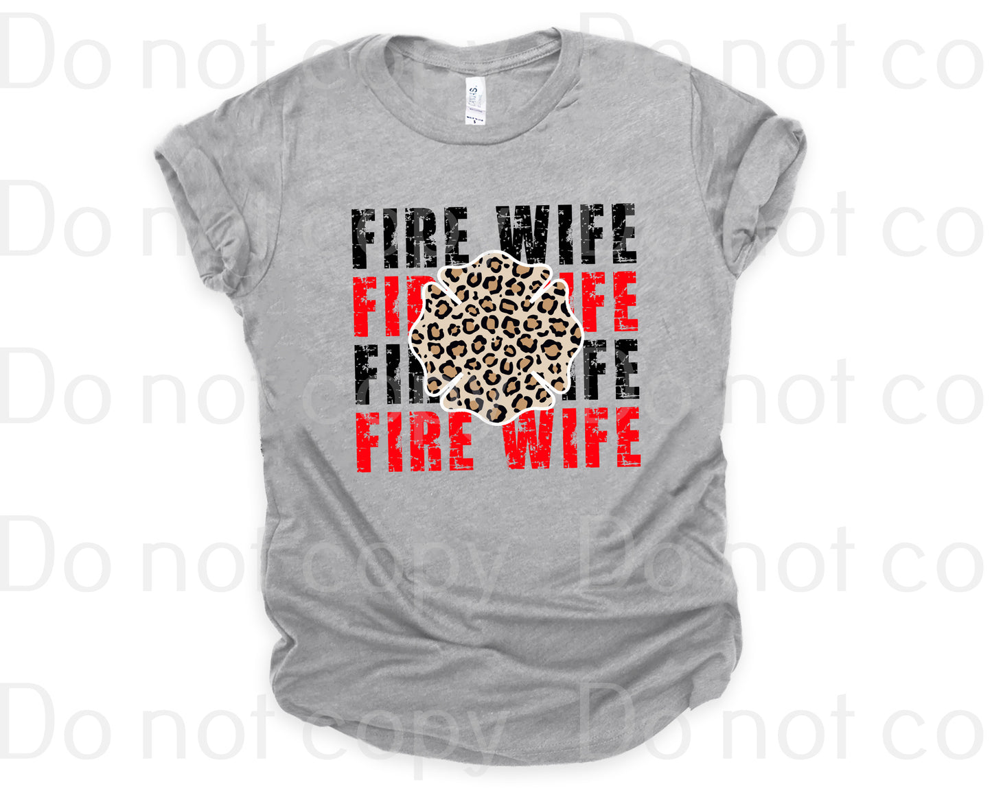 K-07 Fire wife leopard red and black Completed Tee