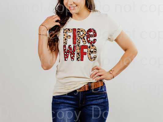 K-10 Fire wife brown and red leopard Completed Tee