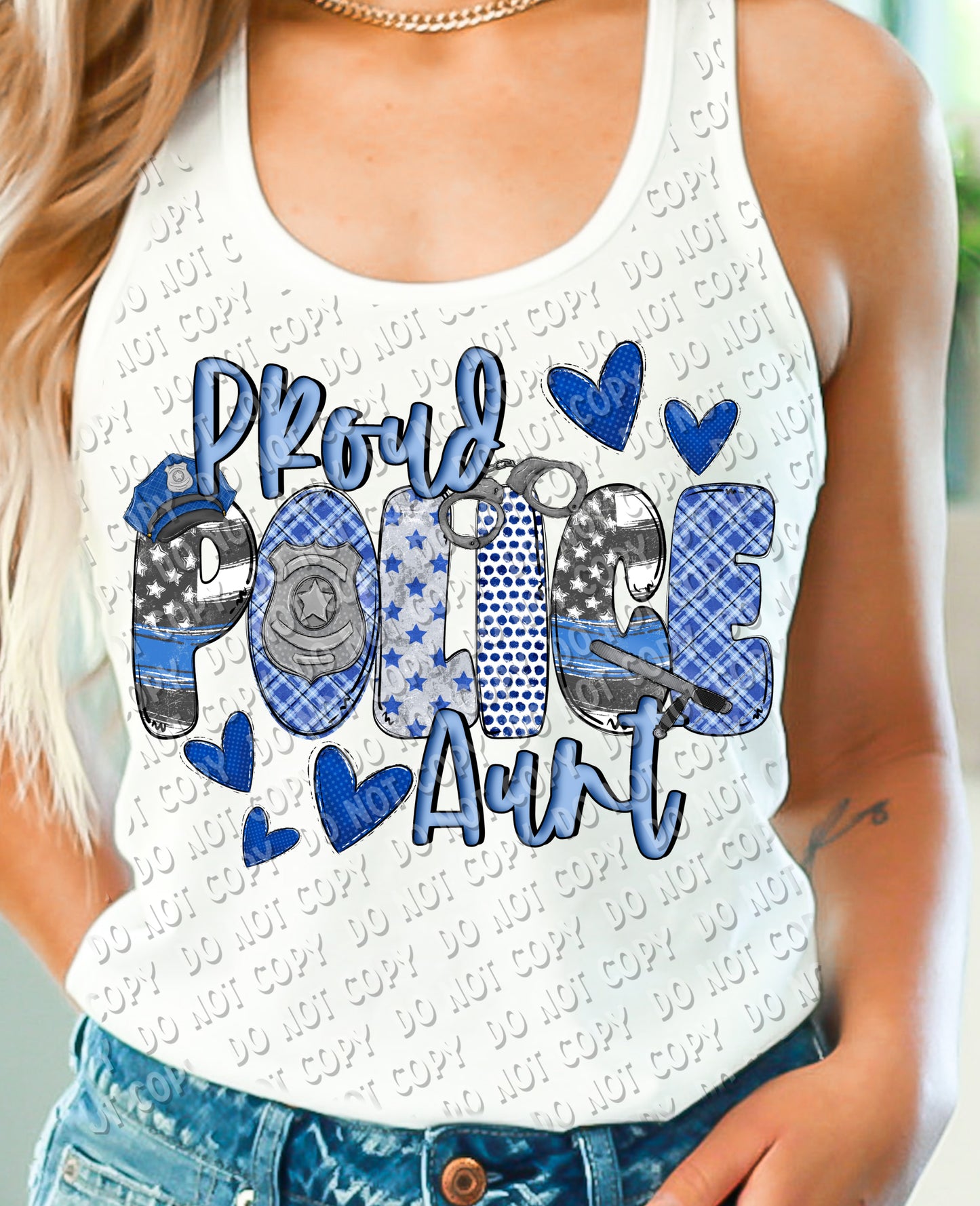 K-25 Proud Police Aunt Completed Tee