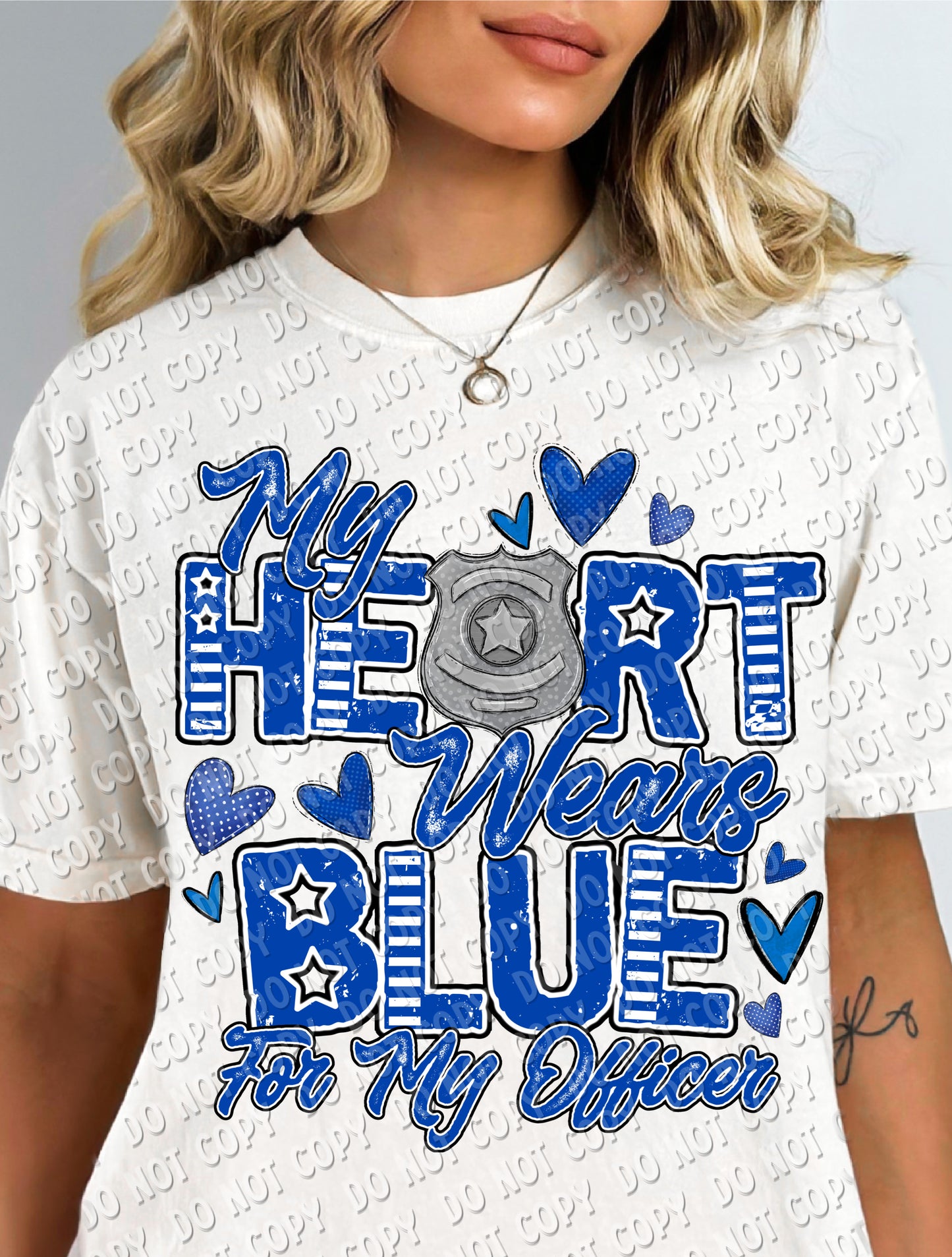 K-35 My Heart Wears Blue For My Officer Tee