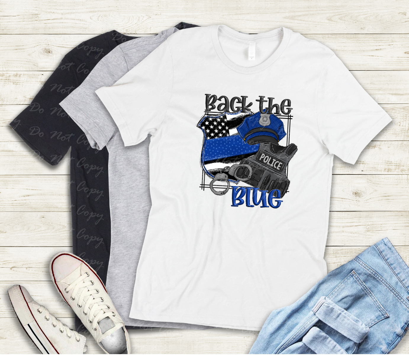 K-47 back the blue tee