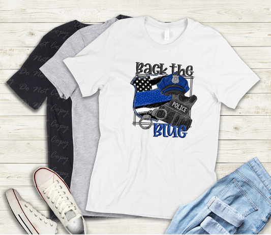 K-47 back the blue tee