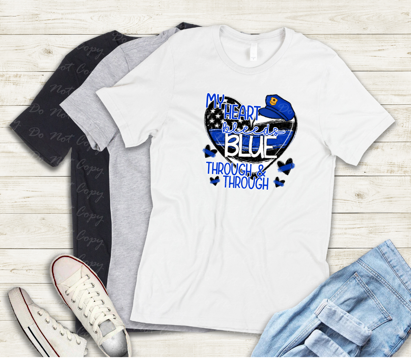 K-49 My Heart Bleeds Blue tee