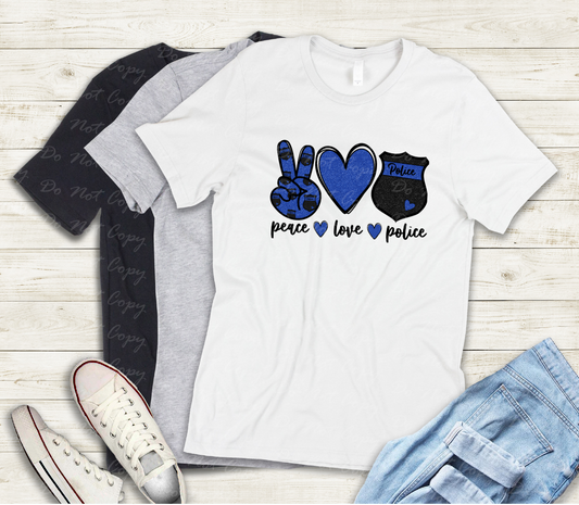 K-50 Peace Love Police tee