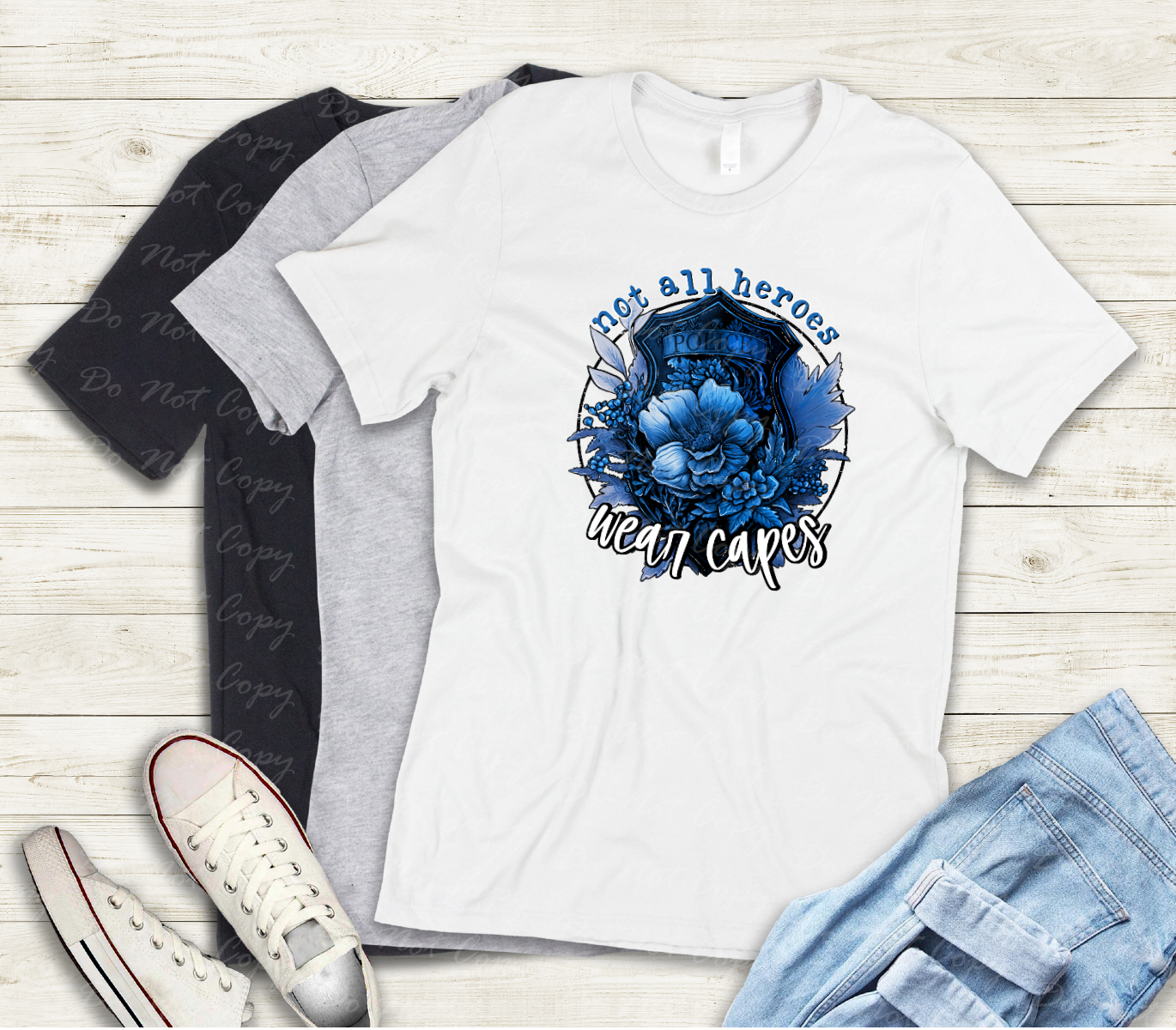 K-51 Not All Heroes Wear Capes Police tee