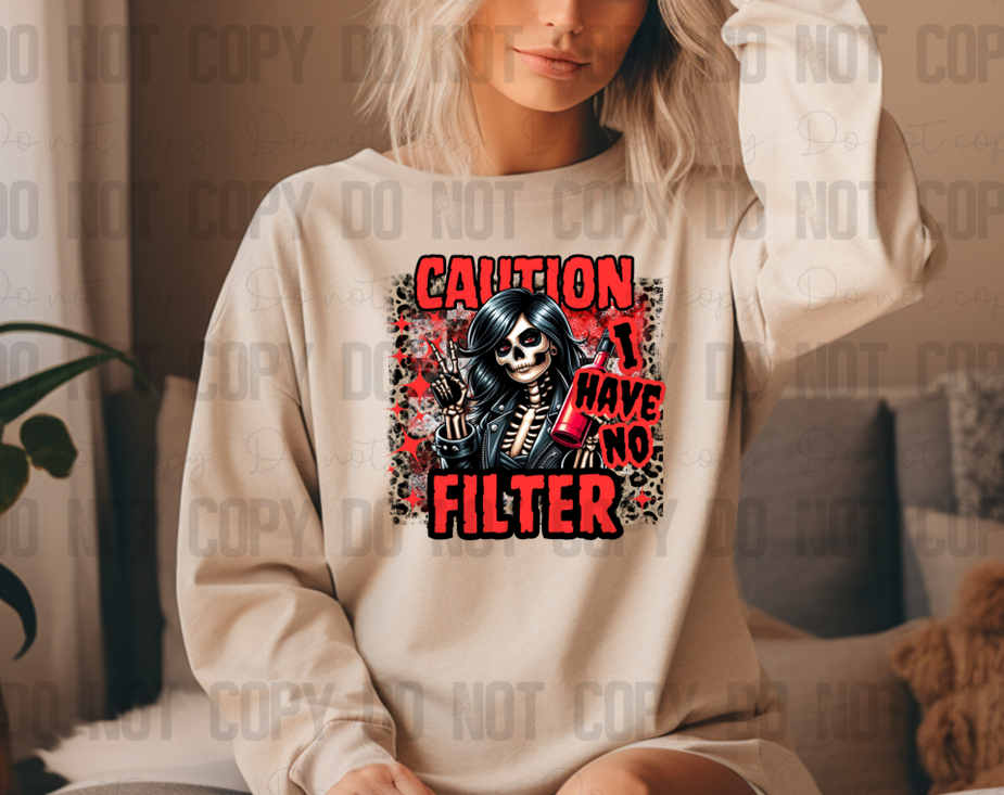 L-103 Caution I Have No Filter Red Tee