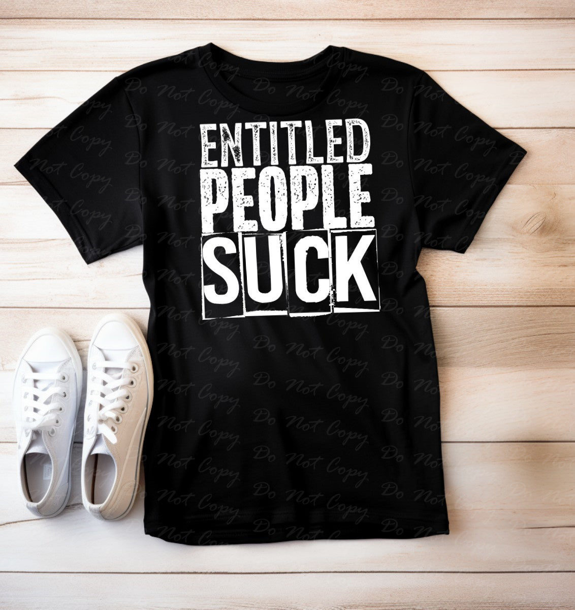 L-12 White Entitled people suck Tee