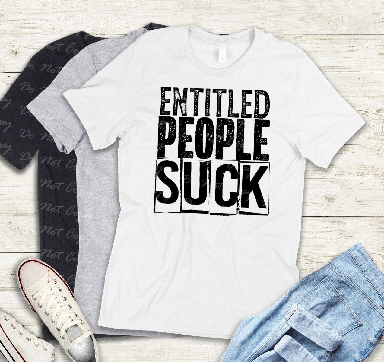 L-13 Black Entitled people suck Tee